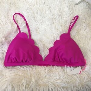 Vanilla Beach Scalloped Bikini Top Size Small NWT